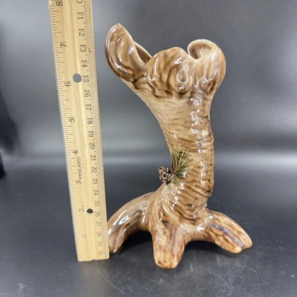 Vintage Keystone Ceramic‎ Tree Trunk Vase Made in USA Ceramic Vessel Marked Vtg